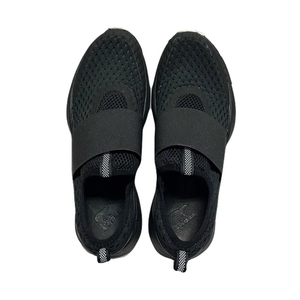 NEW Sorel Womens Size 8.5 Black Kinetic Impact Strap Pull On Activewear Sneakers